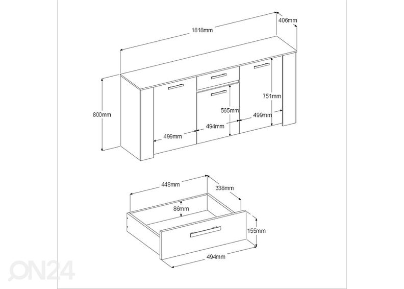 Lipasto Helma 184 cm kuvasuurennos