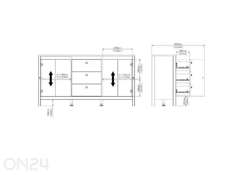 Lipasto Madrid 151 cm kuvasuurennos