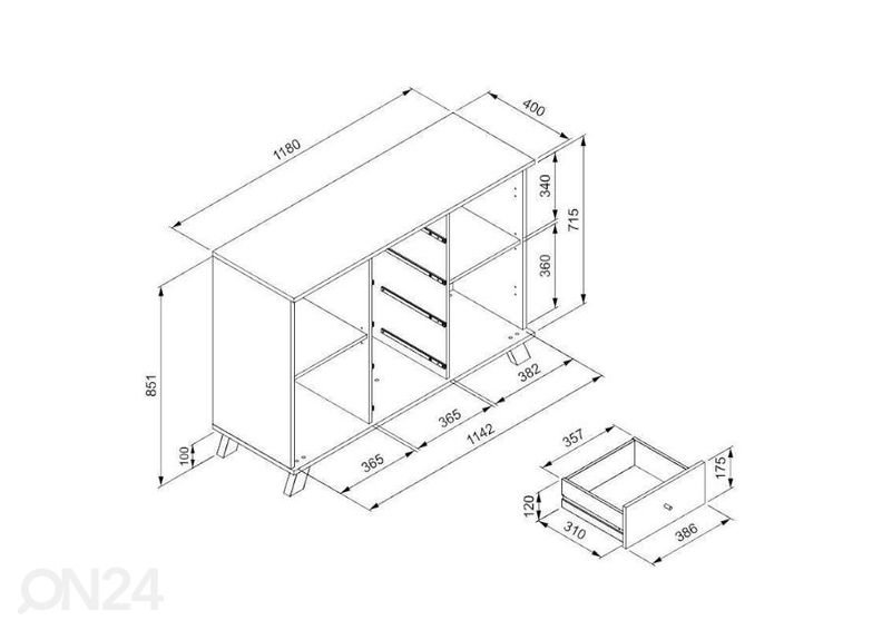 Lipasto Medan 118 cm kuvasuurennos