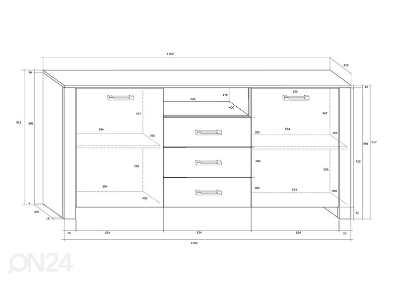 Lipasto Midleton 176 cm kuvasuurennos