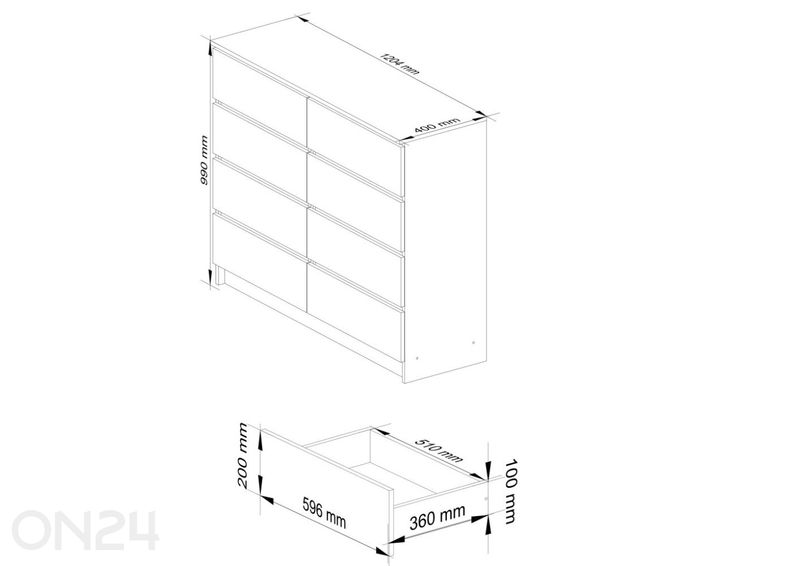 Lipasto Ocho 120 cm kuvasuurennos
