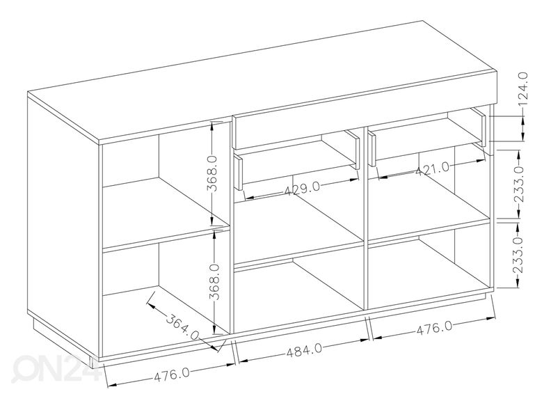 Lipasto, valkoinen/ tammi kuvasuurennos