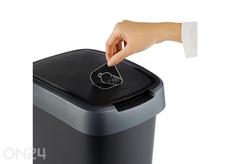 Liukukannellinen roskakori TWIST 10 L kuvasuurennos