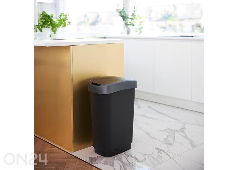 Liukukannellinen roskakori TWIST 50 L kuvasuurennos