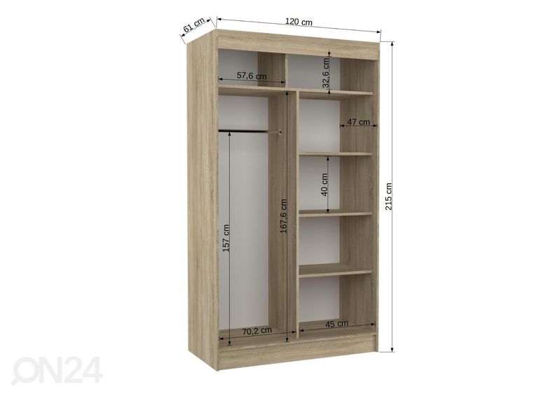 Liukuovikaappi 120 cm kuvasuurennos
