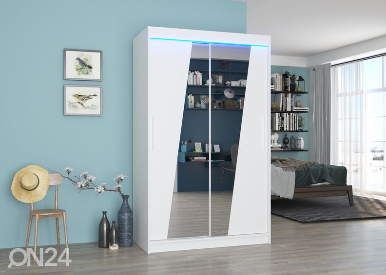 Liukuovikaappi 120 cm + LED kuvasuurennos