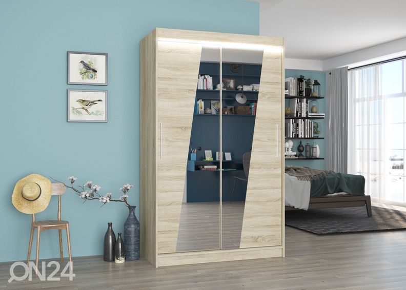 Liukuovikaappi 120 cm + LED kuvasuurennos