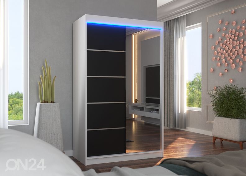 Liukuovikaappi 120 cm + LED kuvasuurennos