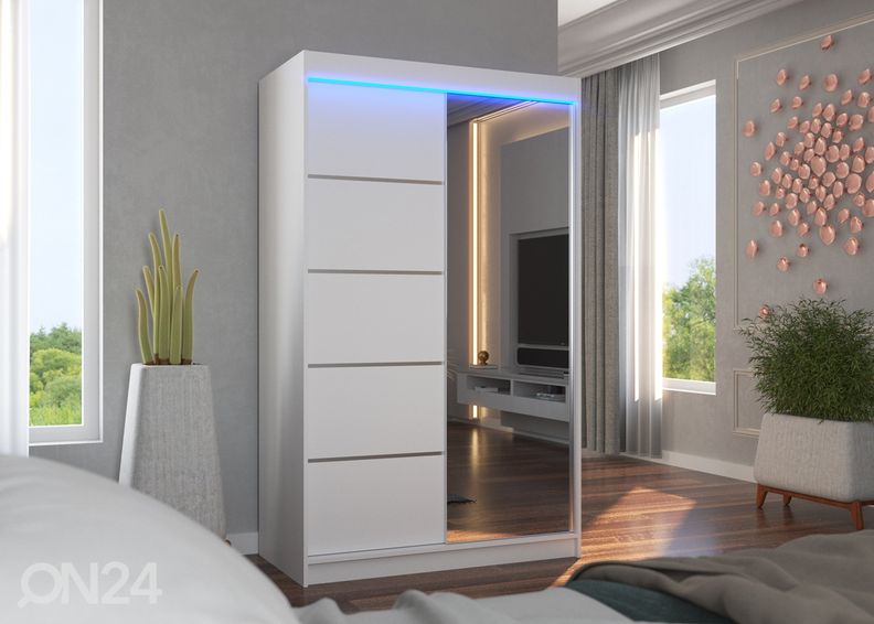 Liukuovikaappi 120 cm + LED kuvasuurennos