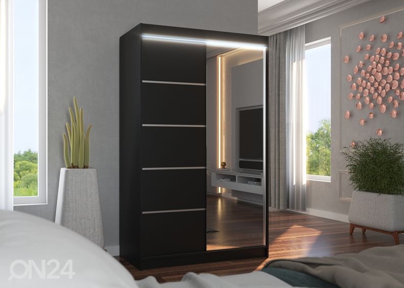 Liukuovikaappi 120 cm + LED kuvasuurennos