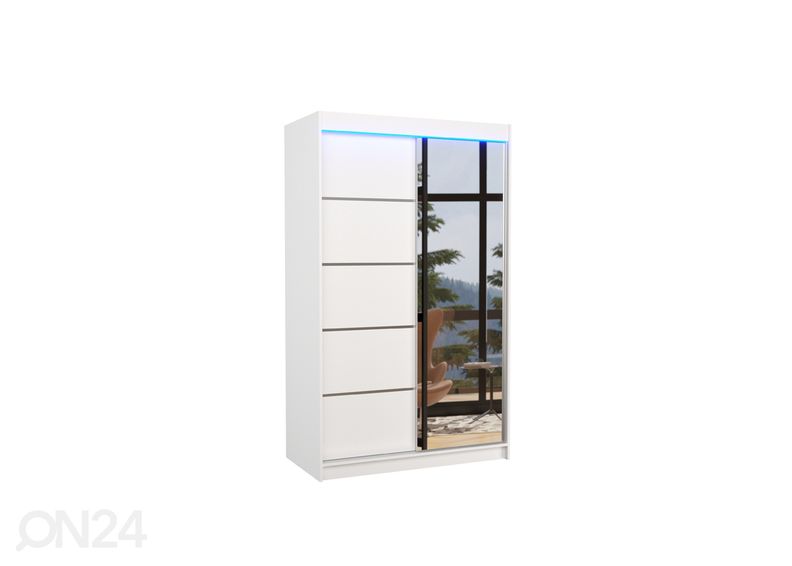 Liukuovikaappi 120 cm + LED kuvasuurennos