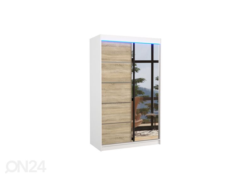 Liukuovikaappi 120 cm + LED kuvasuurennos