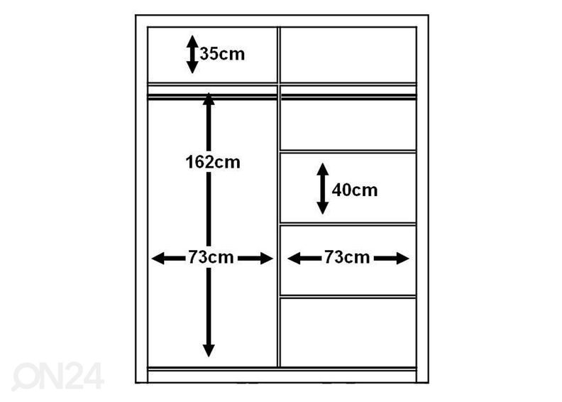 Liukuovikaappi 150 cm kuvasuurennos