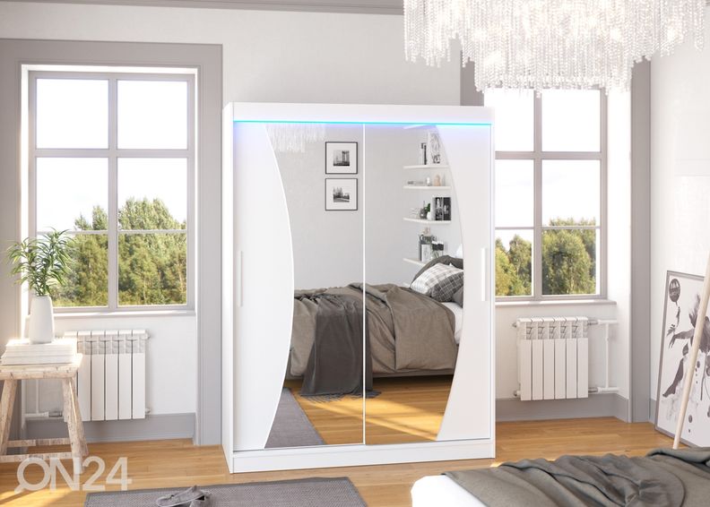 Liukuovikaappi 150 cm + LED kuvasuurennos