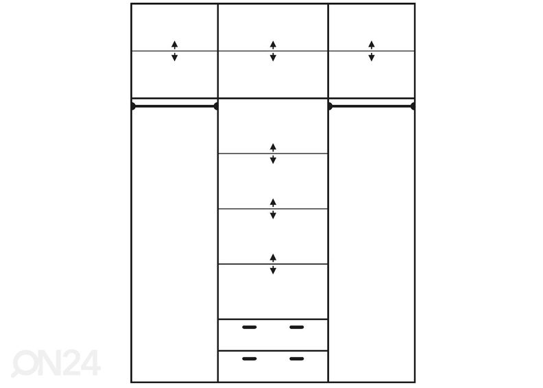 Liukuovikaappi 180 cm kuvasuurennos