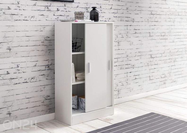 Liukuovikaappi 60 cm, valkoinen kuvasuurennos