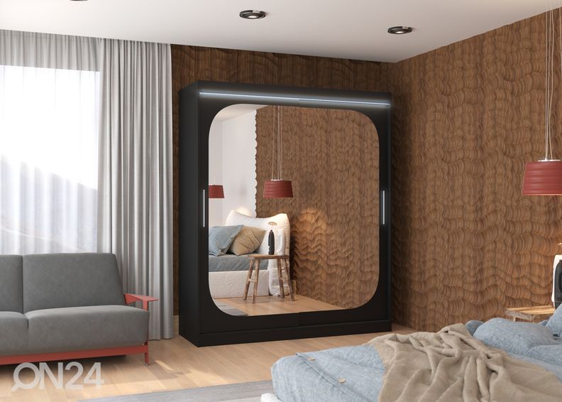 Liukuovikaappi Ariel 180 cm + LED kuvasuurennos