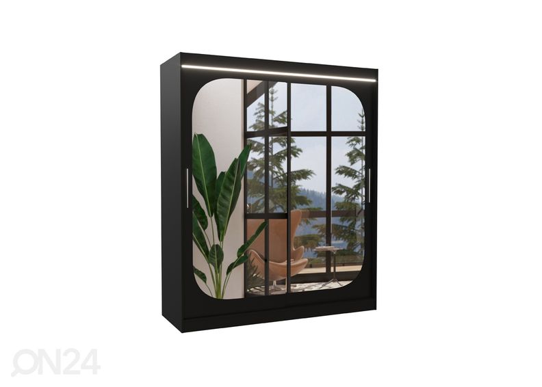 Liukuovikaappi Ariel 180 cm + LED kuvasuurennos