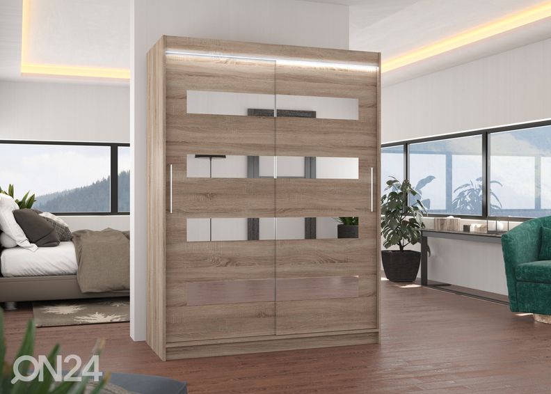 Liukuovikaappi Ballwin 150 cm + LED kuvasuurennos