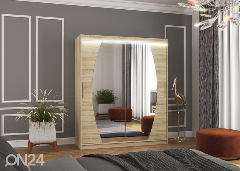 Liukuovikaappi Ballwin I 180 cm + LED kuvasuurennos