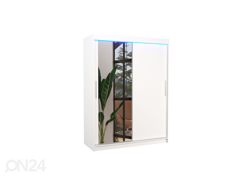 Liukuovikaappi Bianca I 150 cm + LED kuvasuurennos