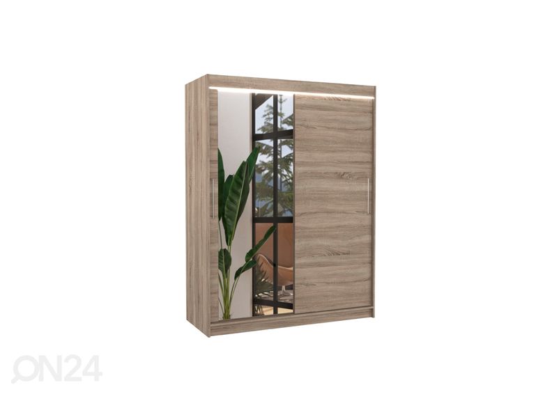 Liukuovikaappi Bianca I 150 cm + LED kuvasuurennos