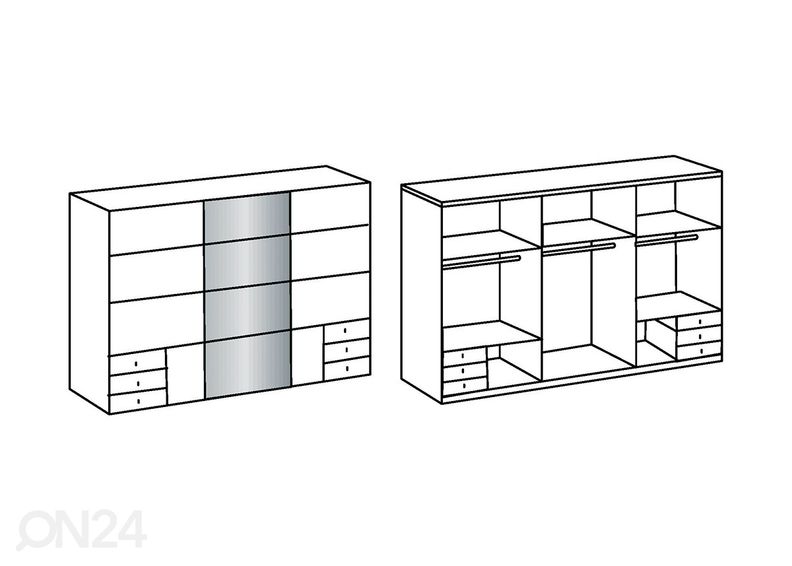 Liukuovikaappi Brüssel Seattle (raamilla) 278 cm kuvasuurennos