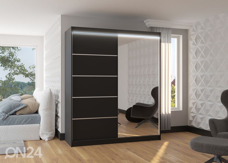 Liukuovikaappi Cabo I 180 cm + LED kuvasuurennos