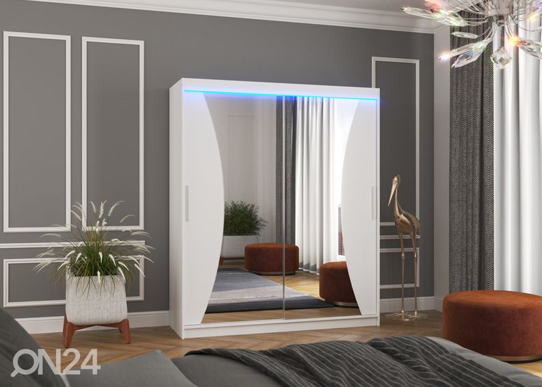 Liukuovikaappi Camden I 180 cm + LED kuvasuurennos