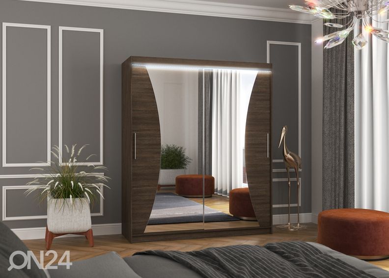 Liukuovikaappi Camden I 180 cm + LED kuvasuurennos