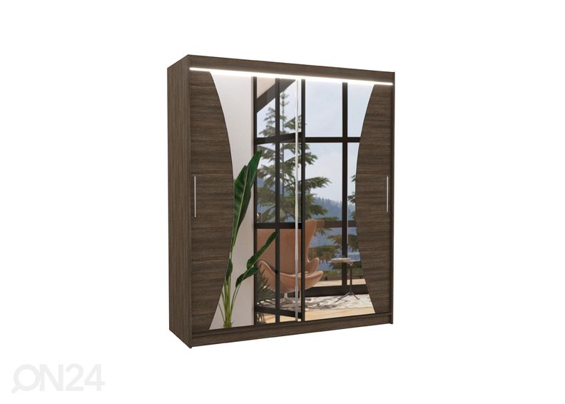 Liukuovikaappi Camden I 180 cm + LED kuvasuurennos