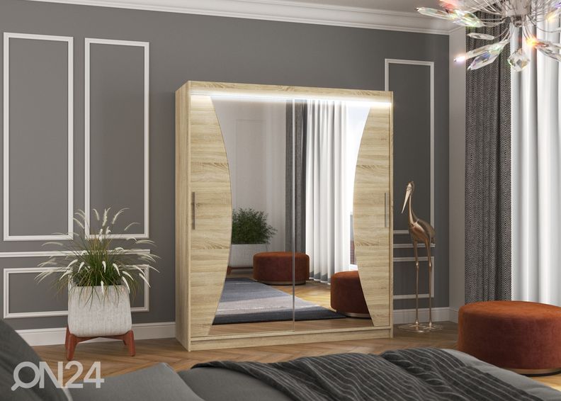 Liukuovikaappi Camden I 180 cm + LED kuvasuurennos