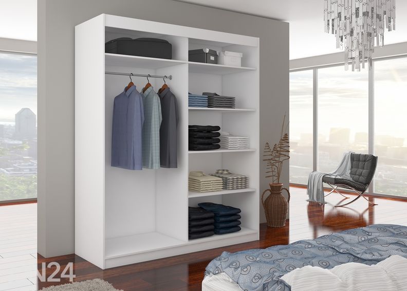 Liukuovikaappi Camden I 180 cm + LED kuvasuurennos