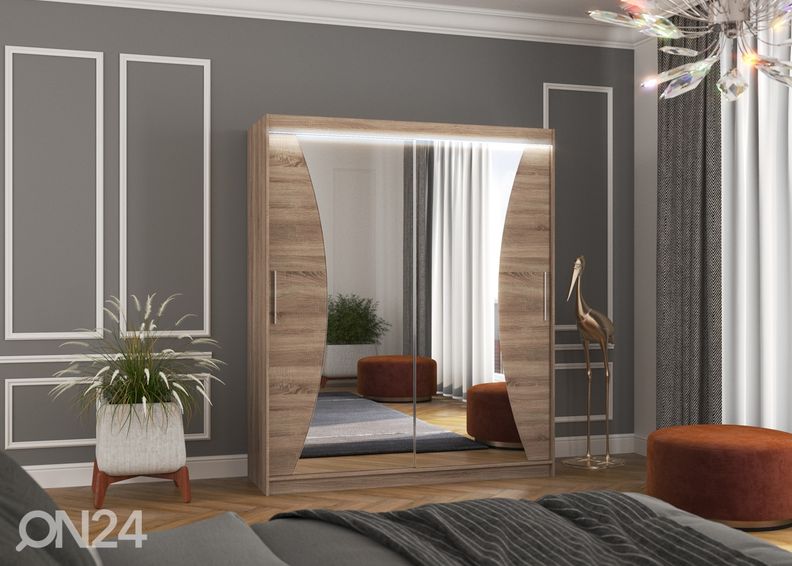 Liukuovikaappi Camden I 180 cm + LED kuvasuurennos