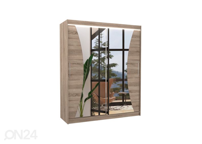 Liukuovikaappi Camden I 180 cm + LED kuvasuurennos