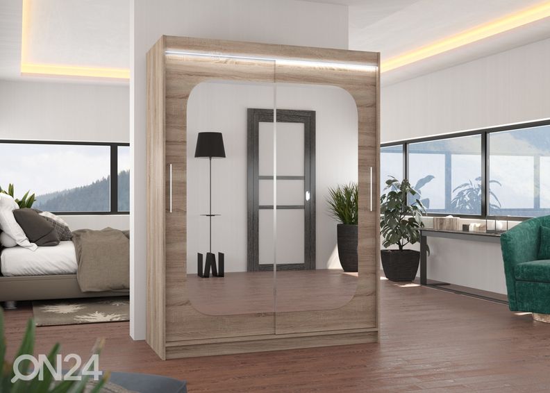 Liukuovikaappi Clarksville I 150 cm + LED kuvasuurennos