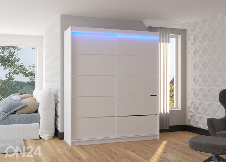 Liukuovikaappi Davi I 180 cm + LED kuvasuurennos