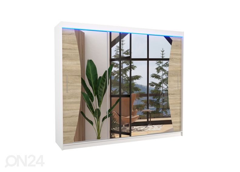 Liukuovikaappi Dixon 250 cm + LED kuvasuurennos