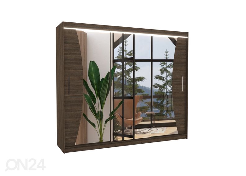 Liukuovikaappi Dixon 250 cm + LED kuvasuurennos