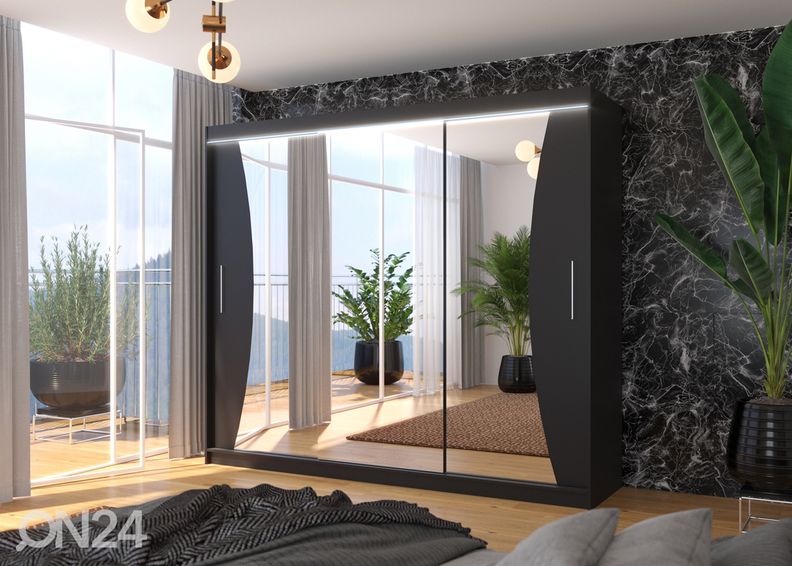 Liukuovikaappi Dixon 250 cm + LED kuvasuurennos