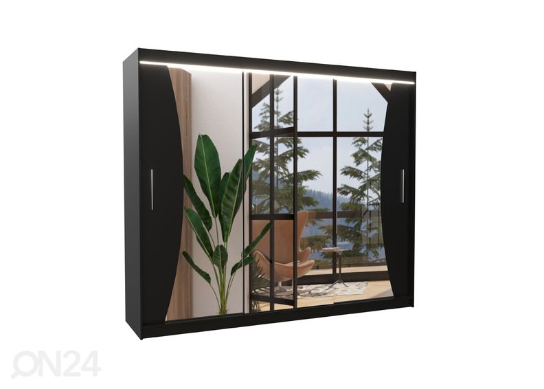 Liukuovikaappi Dixon 250 cm + LED kuvasuurennos