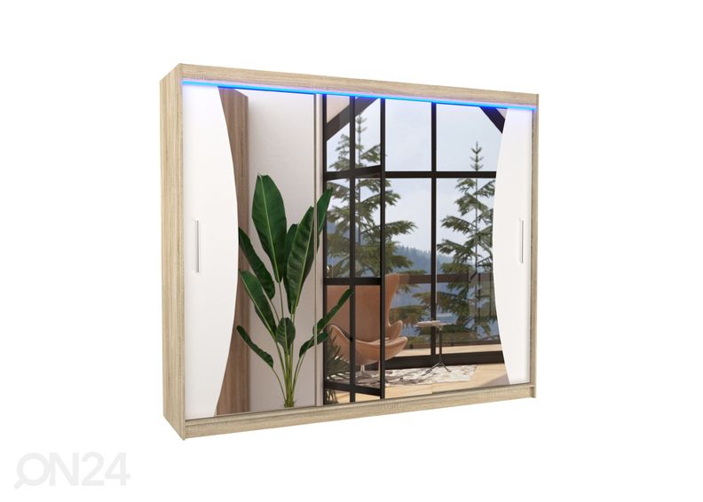 Liukuovikaappi Dixon 250 cm + LED kuvasuurennos