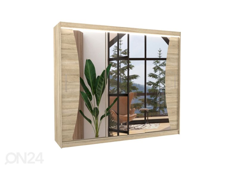 Liukuovikaappi Dixon 250 cm + LED kuvasuurennos