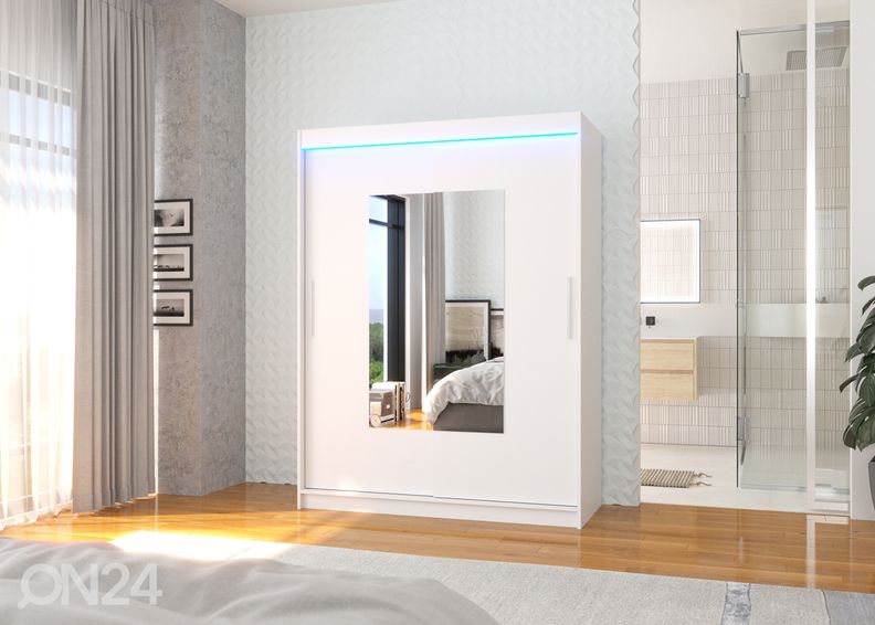 Liukuovikaappi Dover I 150 cm + LED kuvasuurennos