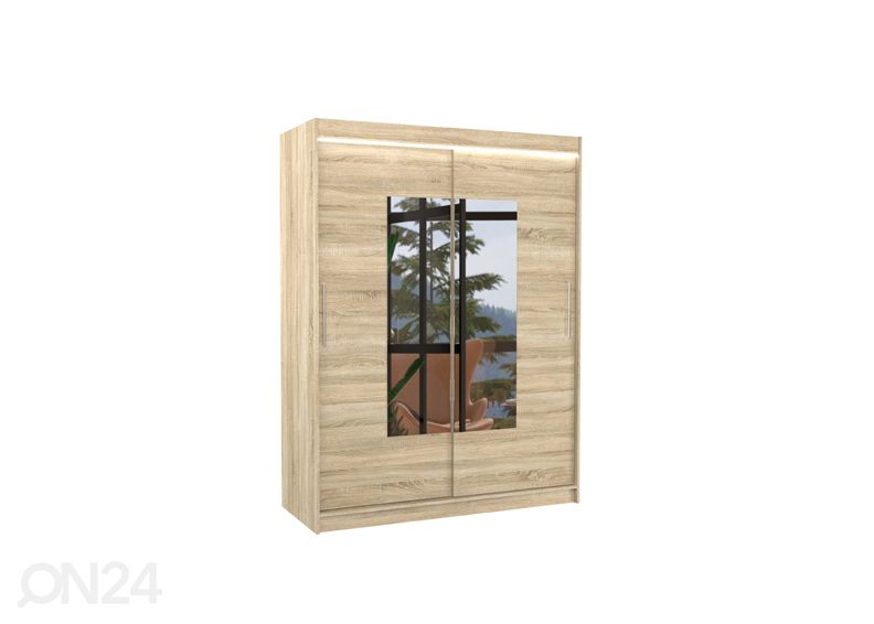 Liukuovikaappi Dover I 150 cm + LED kuvasuurennos