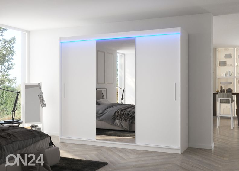 Liukuovikaappi Durelo I 250 cm + LED kuvasuurennos