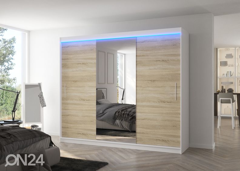 Liukuovikaappi Durelo I 250 cm + LED kuvasuurennos