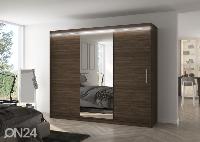 Liukuovikaappi Durelo I 250 cm + LED kuvasuurennos