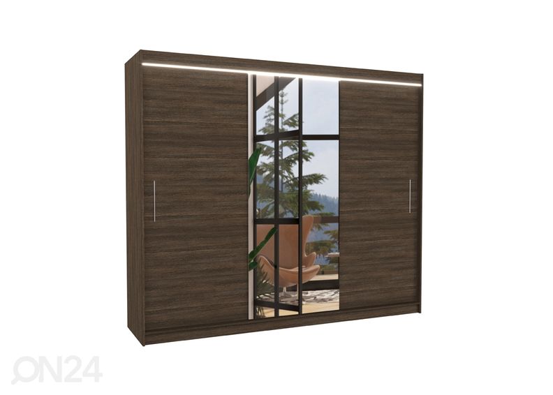 Liukuovikaappi Durelo I 250 cm + LED kuvasuurennos