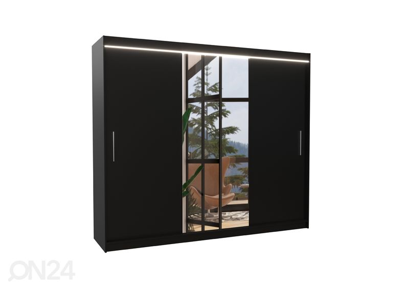 Liukuovikaappi Durelo I 250 cm + LED kuvasuurennos